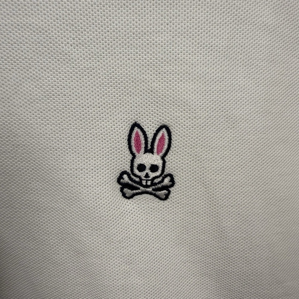 New NWT Mens Psycho Bunny White Short Sleeve Pique Classic Polo Shirt Size 2XLT - Picture 2 of 7